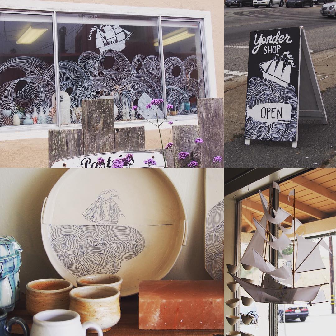 Found the wonderful @hey_yonder_shop which I have been following for a while. On the 101 in to San Fransico from the South.  Wonderful people.  Wonderful ceramics.  @keneardley  @fromvictoriashop and an @hapticlab kite boat.